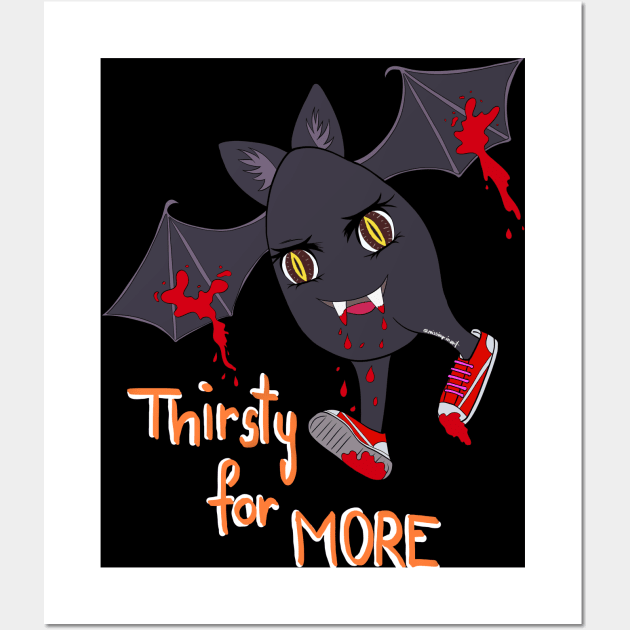 Halloween spoopy bat in black Wall Art by Missing.In.Art